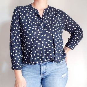 Anthro| maeve spotted loose fit blouse size medium